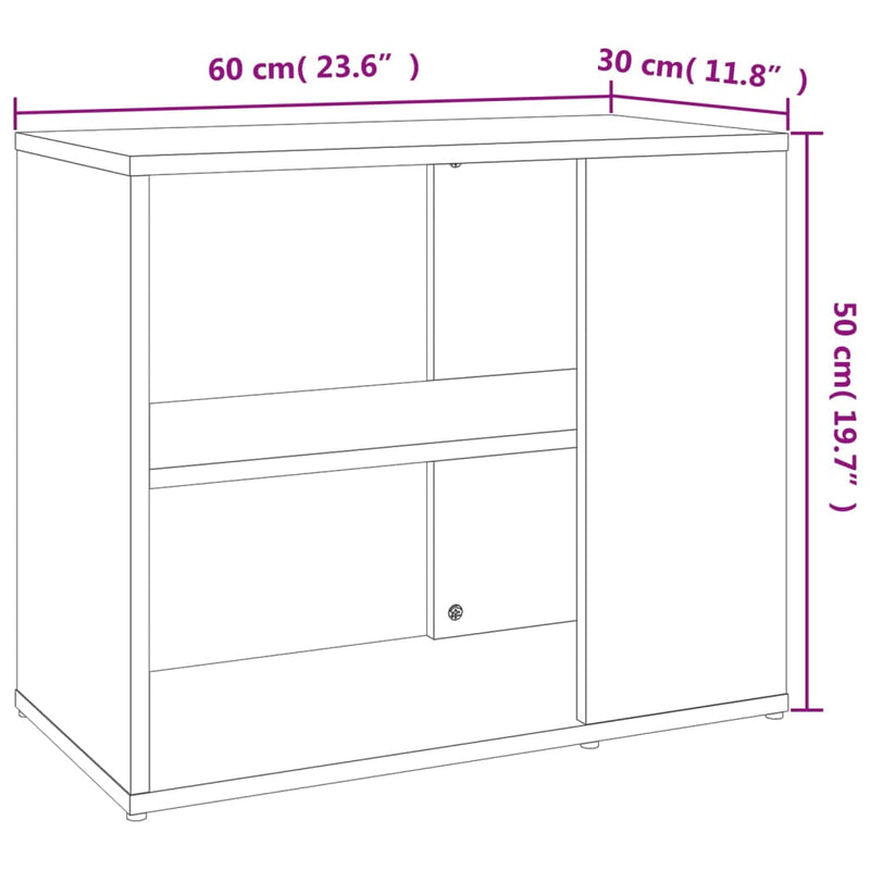 vidaXL Side Cabinet Black 60x30x50 cm Engineered Wood