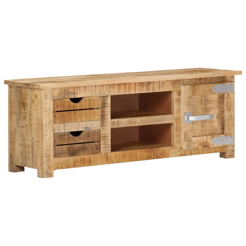 vidaXL TV Cabinet 110x30x40 cm Rough Mango Wood