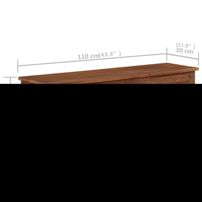 vidaXL Storage Box 110x30x40 cm Solid Mango Wood