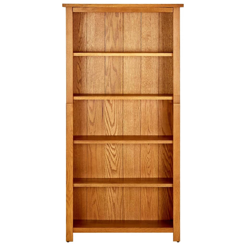 vidaXL 5-Tier Bookcase 70x22x140 cm Solid Oak Wood