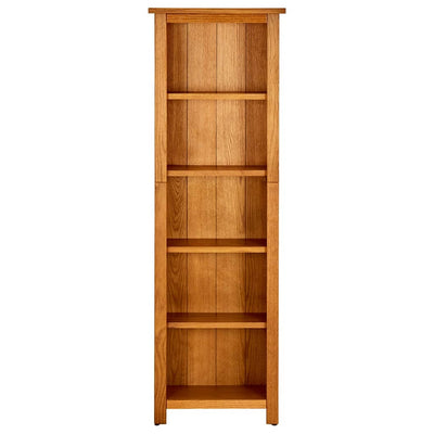 vidaXL 5-Tier Bookcase 45x22x140 cm Solid Oak Wood