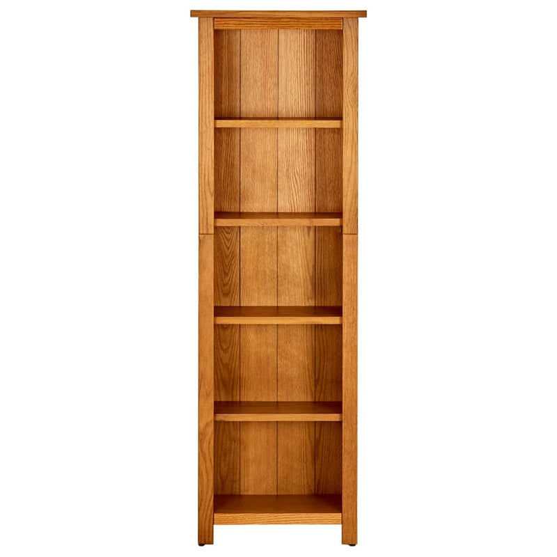 vidaXL 5-Tier Bookcase 45x22x140 cm Solid Oak Wood