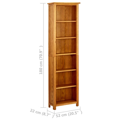 vidaXL 4-Tier Bookcase 45x22x110 cm Solid Oak Wood