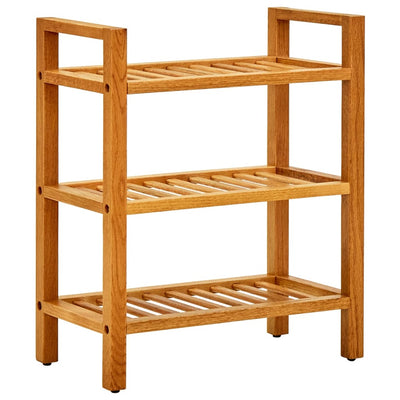 vidaXL Shoe Rack with 2 Shelves 100x27x40 cm Solid Oak Wood