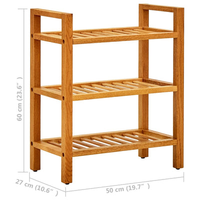 vidaXL Shoe Rack with 2 Shelves 100x27x40 cm Solid Oak Wood