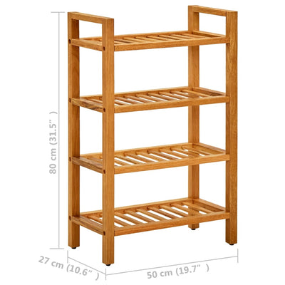 vidaXL Shoe Rack with 2 Shelves 100x27x40 cm Solid Oak Wood