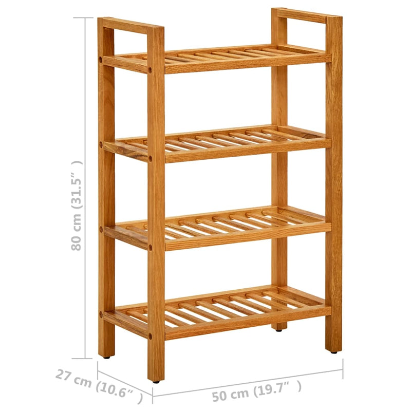 vidaXL Shoe Rack with 2 Shelves 100x27x40 cm Solid Oak Wood