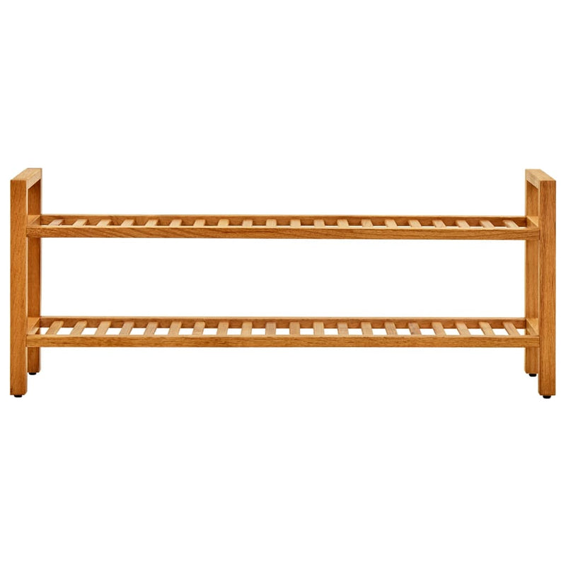 vidaXL Shoe Rack with 2 Shelves 100x27x40 cm Solid Oak Wood