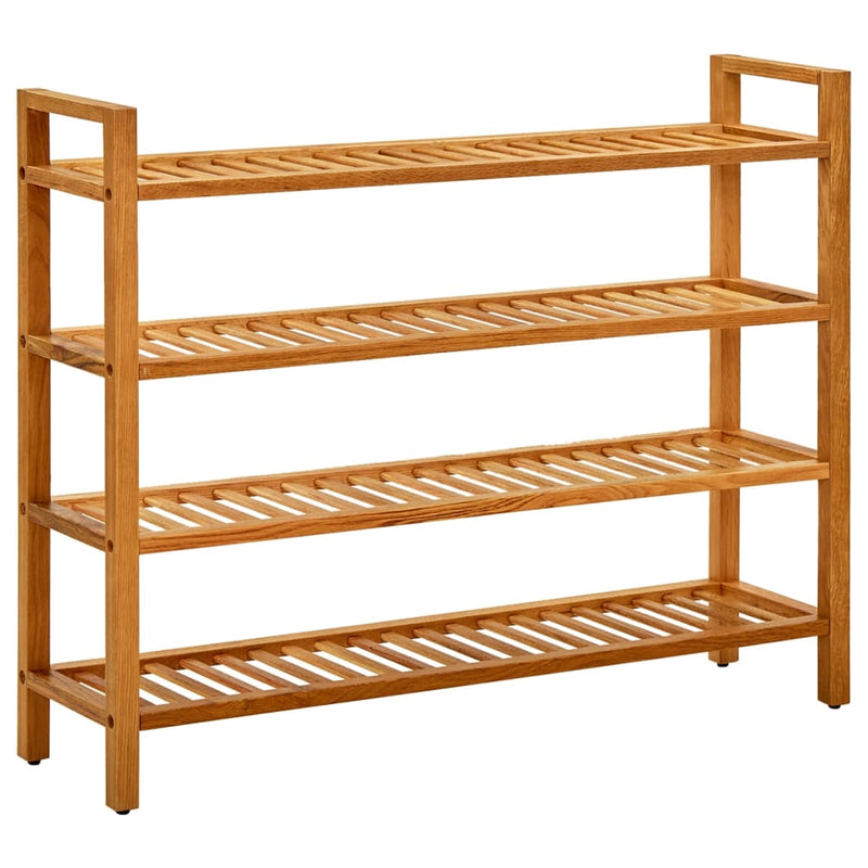 vidaXL Shoe Rack with 2 Shelves 100x27x40 cm Solid Oak Wood