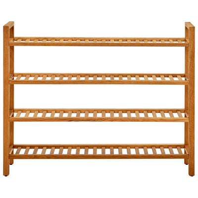 vidaXL Shoe Rack with 2 Shelves 100x27x40 cm Solid Oak Wood