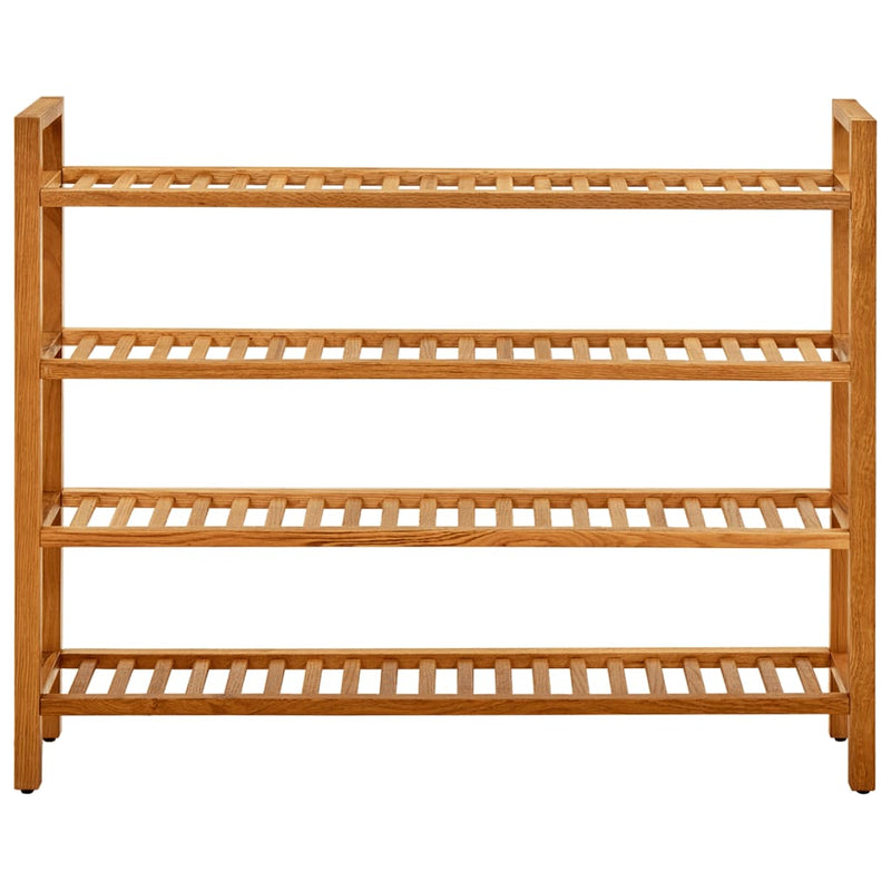 vidaXL Shoe Rack with 2 Shelves 100x27x40 cm Solid Oak Wood