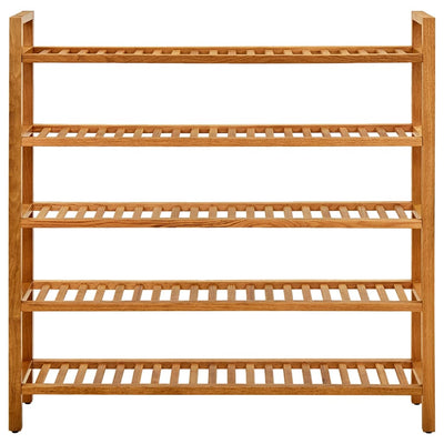 vidaXL Shoe Rack with 2 Shelves 100x27x40 cm Solid Oak Wood