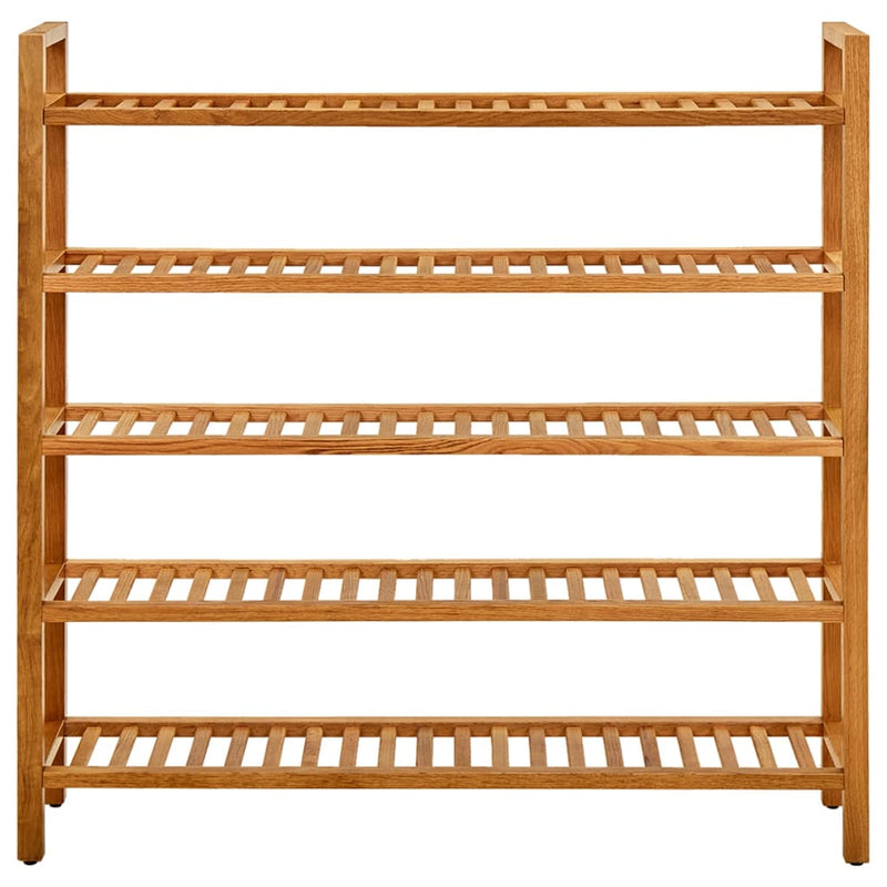 vidaXL Shoe Rack with 2 Shelves 100x27x40 cm Solid Oak Wood
