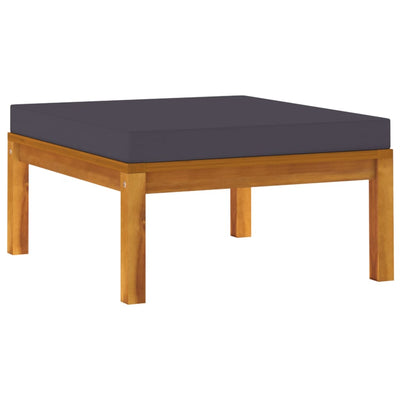 vidaXL 3 Piece Garden Lounge Set with Dark Grey Cushions Acacia Wood