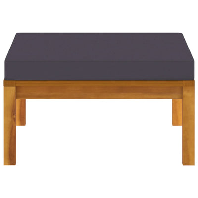 vidaXL 3 Piece Garden Lounge Set with Dark Grey Cushions Acacia Wood