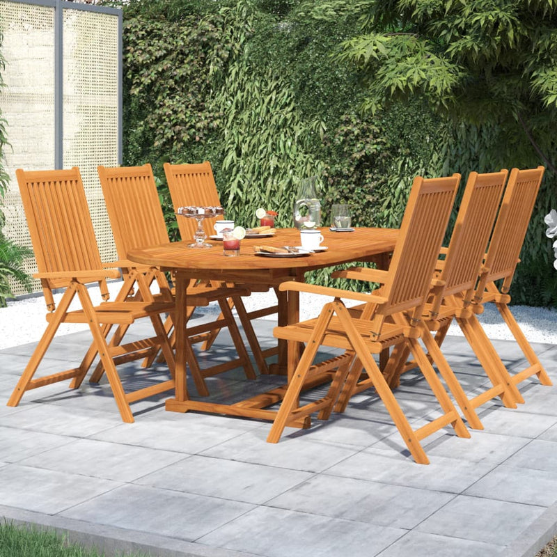 vidaXL 7 Piece Garden Dining Set Solid Wood Acacia