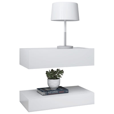 vidaXL LED Bedside Cabinets 2 pcs White 60x35 cm Engineered Wood