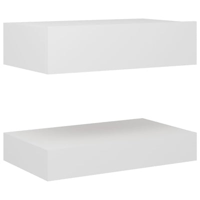 vidaXL LED Bedside Cabinets 2 pcs White 60x35 cm Engineered Wood
