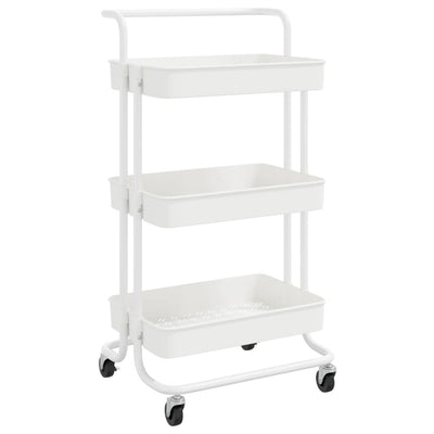 vidaXL 3-Tier Kitchen Trolley Black 42x35x85 cm Iron and ABS