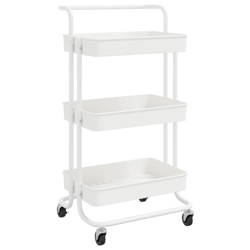vidaXL 3-Tier Kitchen Trolley Black 42x35x85 cm Iron and ABS
