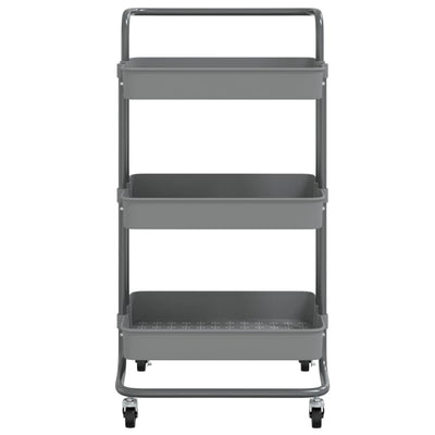 vidaXL 3-Tier Kitchen Trolley Black 42x35x85 cm Iron and ABS