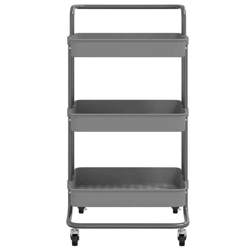vidaXL 3-Tier Kitchen Trolley Black 42x35x85 cm Iron and ABS