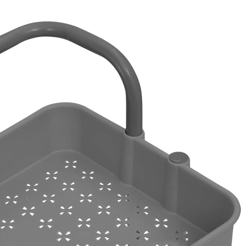 vidaXL 3-Tier Kitchen Trolley Black 42x35x85 cm Iron and ABS