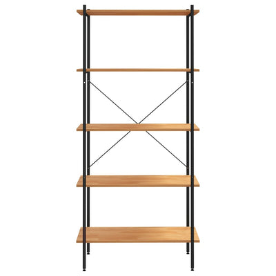 vidaXL 5-Tier Shelving Unit White and Oak 80x40x163 cm