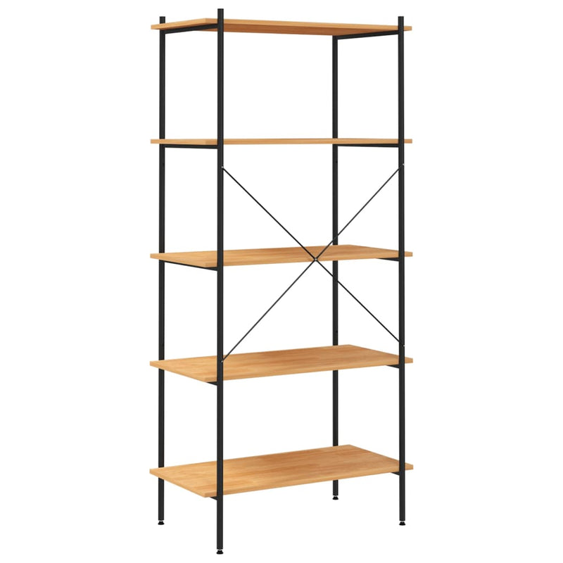 vidaXL 5-Tier Shelving Unit White and Oak 80x40x163 cm
