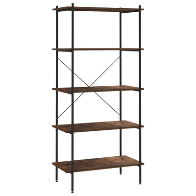vidaXL 5-Tier Shelving Unit White and Oak 80x40x163 cm