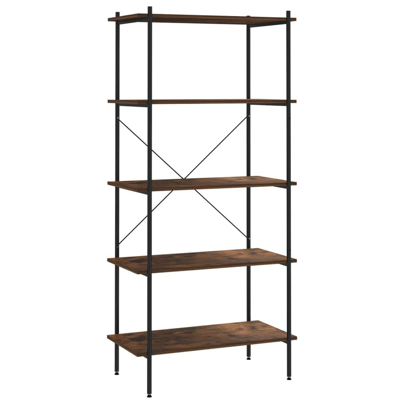 vidaXL 5-Tier Shelving Unit White and Oak 80x40x163 cm