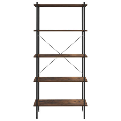 vidaXL 5-Tier Shelving Unit White and Oak 80x40x163 cm