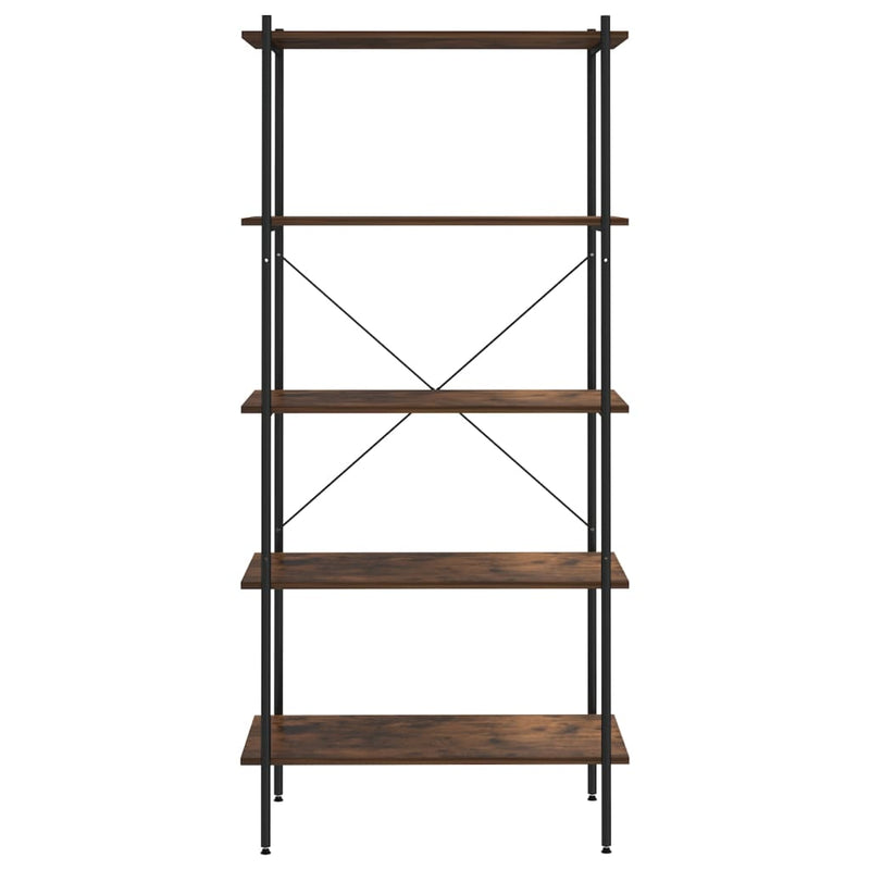 vidaXL 5-Tier Shelving Unit White and Oak 80x40x163 cm