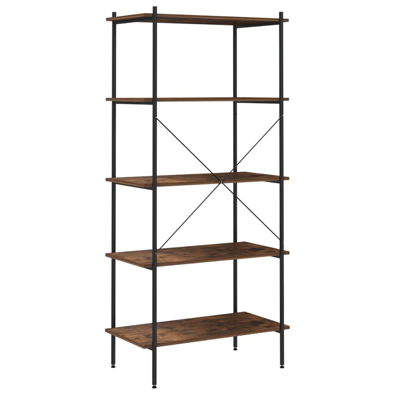 vidaXL 5-Tier Shelving Unit White and Oak 80x40x163 cm