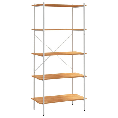 vidaXL 5-Tier Shelving Unit White and Oak 80x40x163 cm