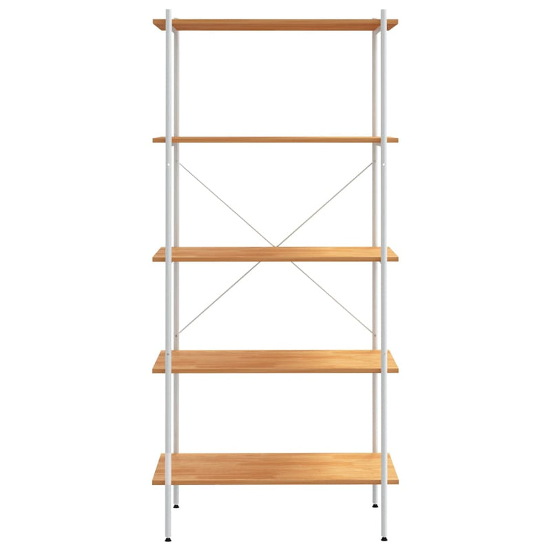 vidaXL 5-Tier Shelving Unit White and Oak 80x40x163 cm