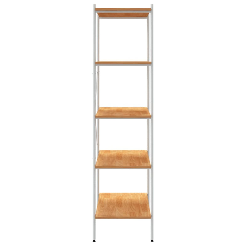 vidaXL 5-Tier Shelving Unit White and Oak 80x40x163 cm