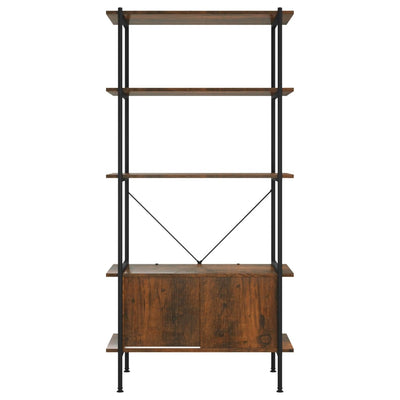 vidaXL 5-Tier Shelving Unit with Cabinet 80x40x163 cm Steel and Engineered Wood