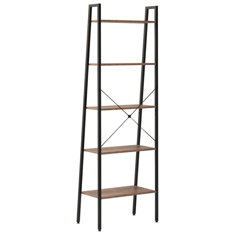 vidaXL 5-Tier Standing Shelf Light Brown and Black 56x35x174 cm