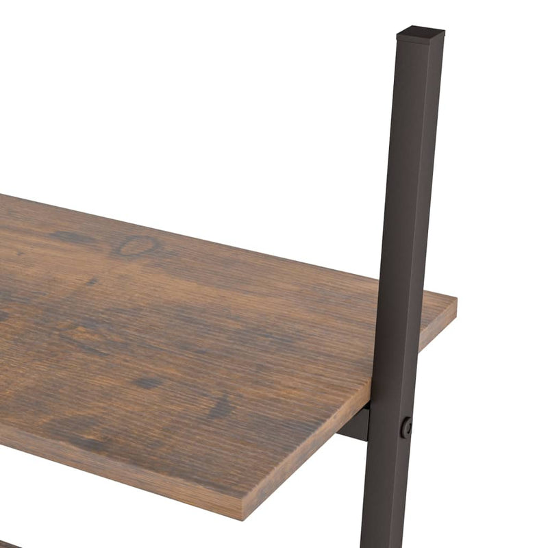 vidaXL 5-Tier Leaning Shelf Dark Brown and Black 64x35x185 cm