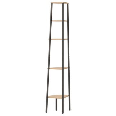 vidaXL 5-Tier Corner Shelf Light Brown and Black 45.5x31.5x180 cm