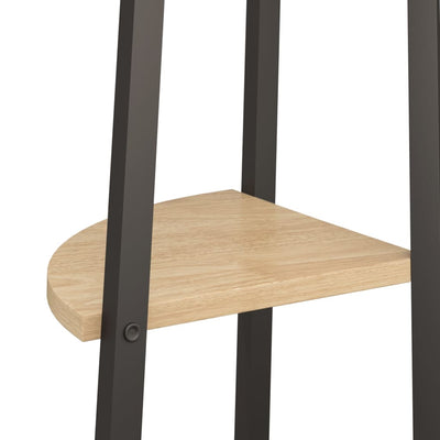 vidaXL 5-Tier Corner Shelf Light Brown and Black 45.5x31.5x180 cm