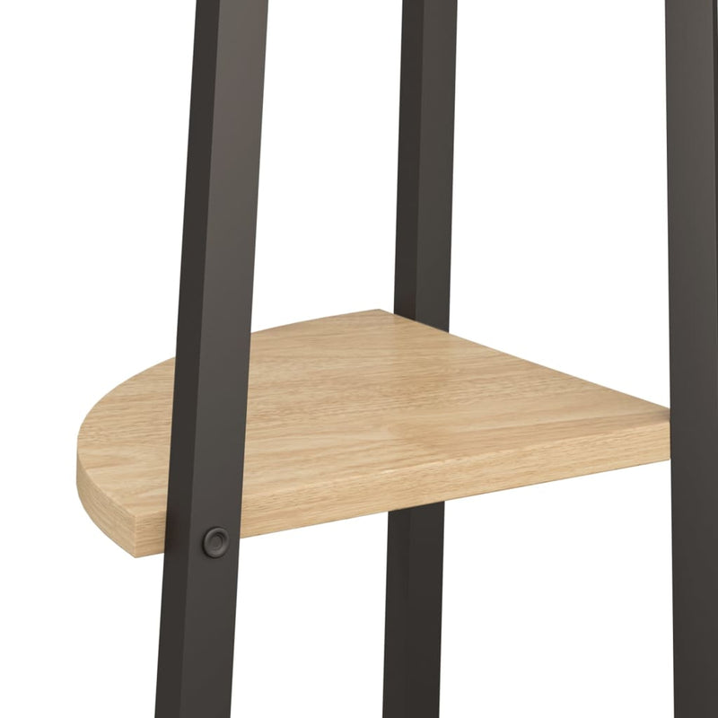 vidaXL 5-Tier Corner Shelf Light Brown and Black 45.5x31.5x180 cm