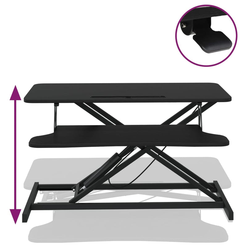 vidaXL Adjustable Workstation 60x40x(13-41.5) cm Steel and Engineered Wood