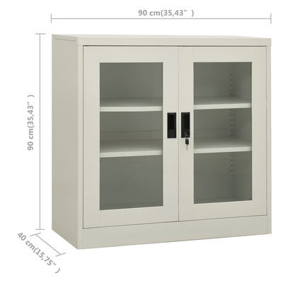 vidaXL Office Cabinet Light Grey 90x40x105 cm Steel
