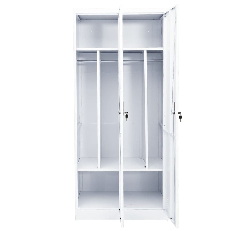 vidaXL Wardrobe Light Grey 80x50x180 cm Steel