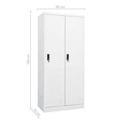 vidaXL Wardrobe Light Grey 80x50x180 cm Steel
