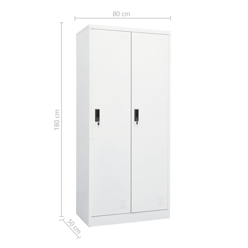vidaXL Wardrobe Light Grey 80x50x180 cm Steel