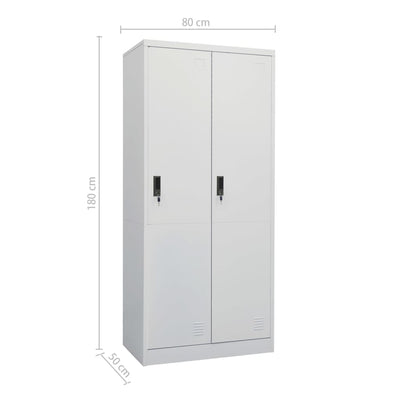 vidaXL Wardrobe Light Grey 80x50x180 cm Steel