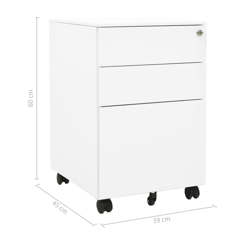 vidaXL Mobile File Cabinet Light Grey 39x45x60 cm Steel